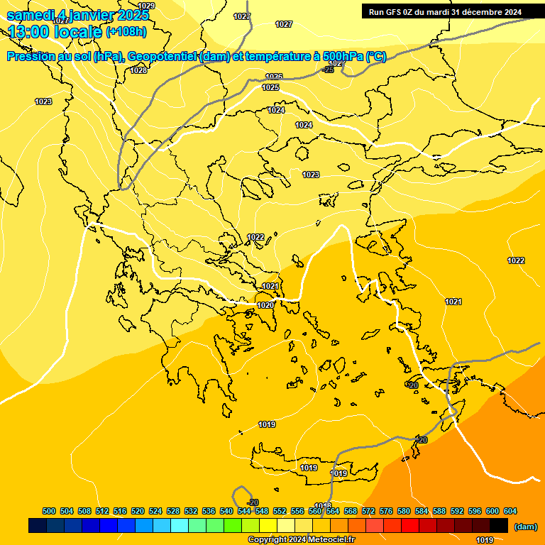 Modele GFS - Carte prvisions 