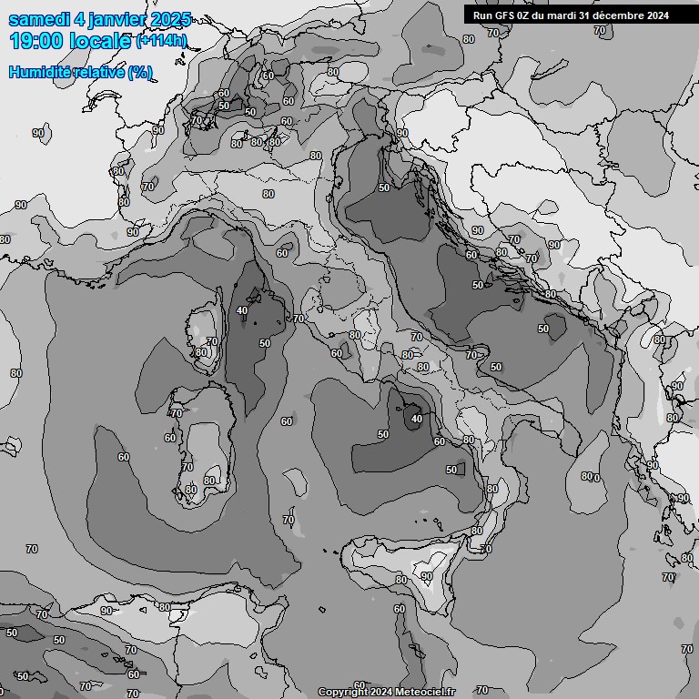 Modele GFS - Carte prvisions 