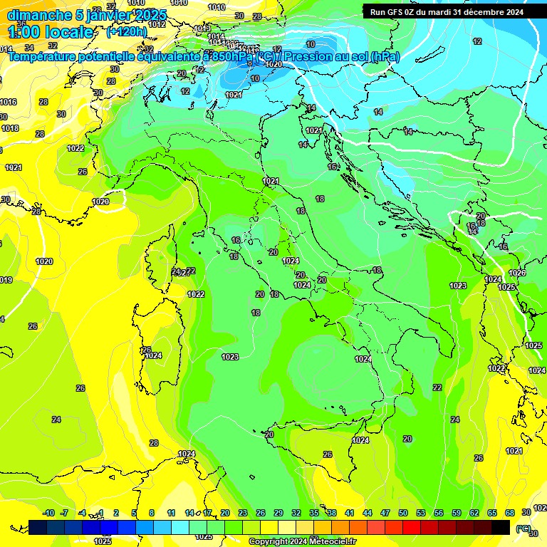 Modele GFS - Carte prvisions 