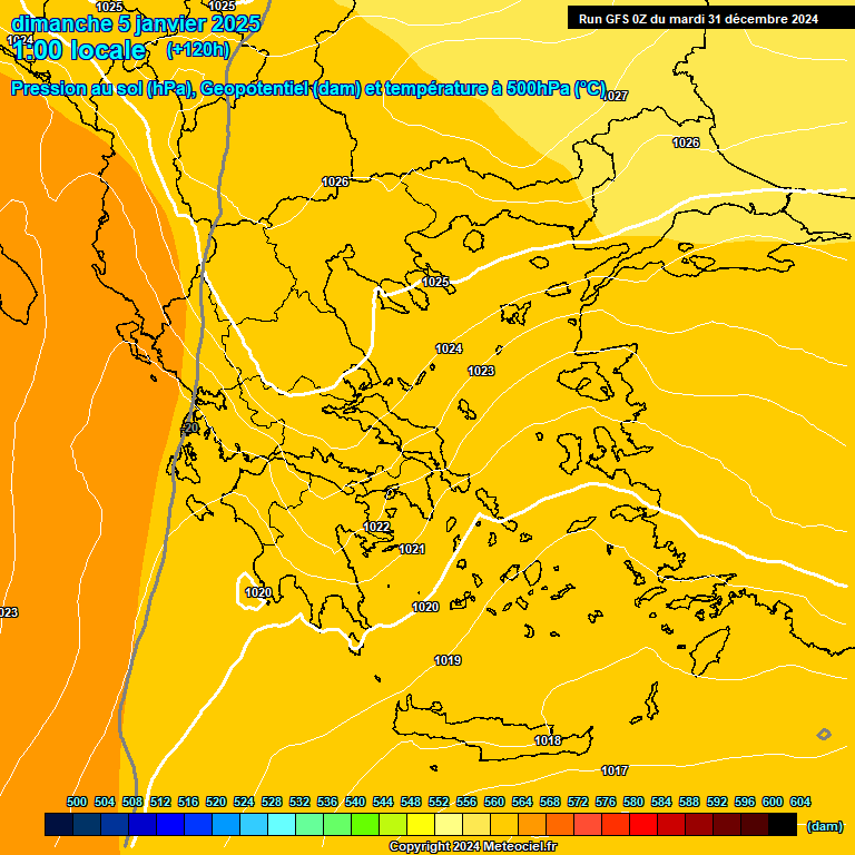 Modele GFS - Carte prvisions 