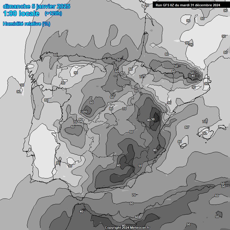 Modele GFS - Carte prvisions 