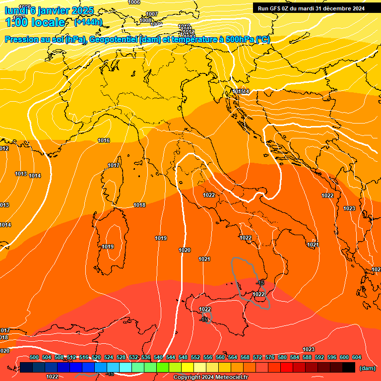 Modele GFS - Carte prvisions 