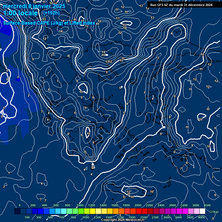 Modele GFS - Carte prvisions 