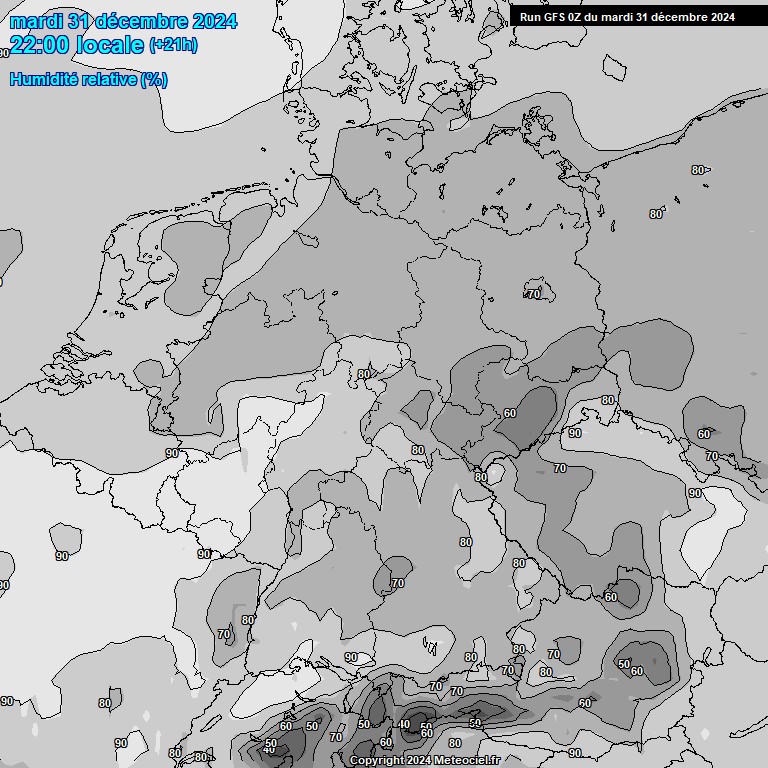 Modele GFS - Carte prvisions 