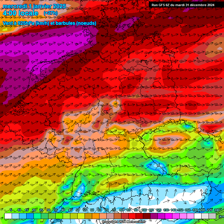 Modele GFS - Carte prvisions 