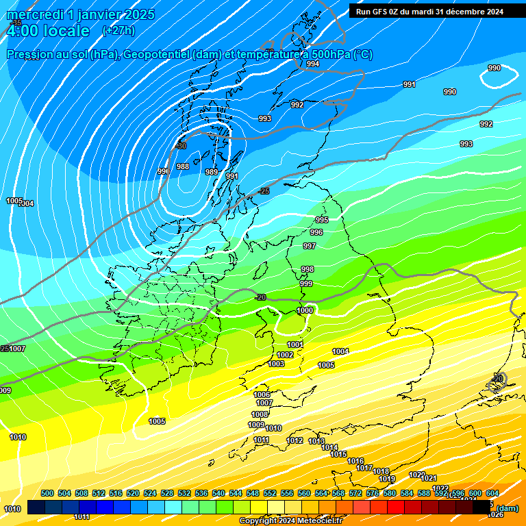 Modele GFS - Carte prvisions 