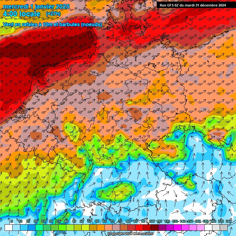 Modele GFS - Carte prvisions 