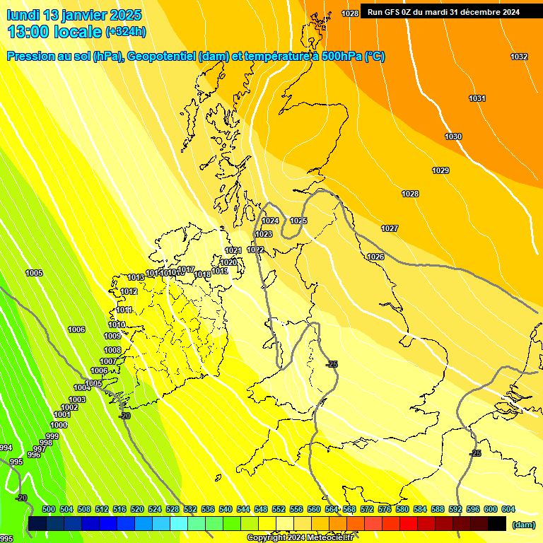 Modele GFS - Carte prvisions 