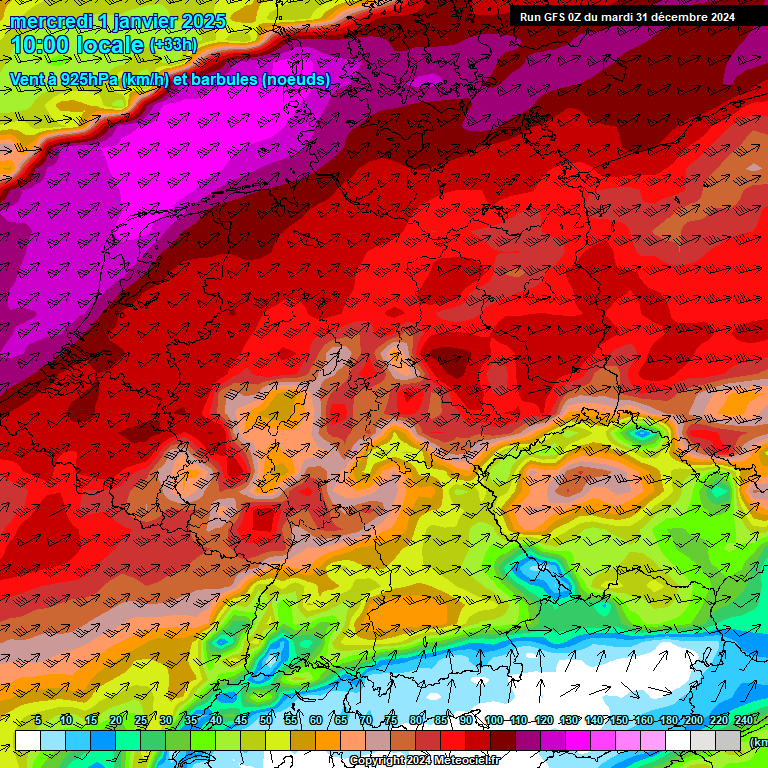 Modele GFS - Carte prvisions 