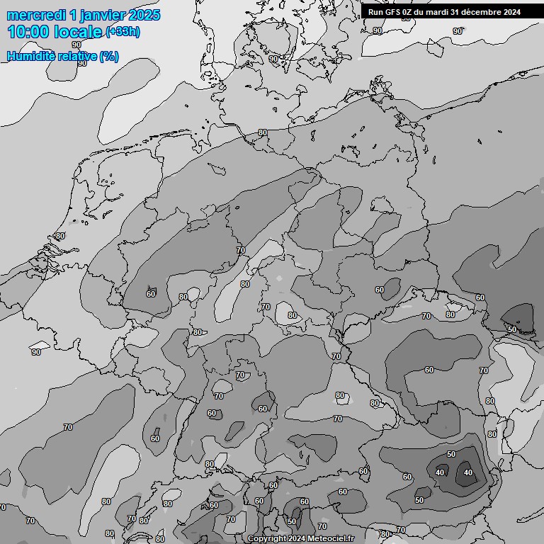 Modele GFS - Carte prvisions 