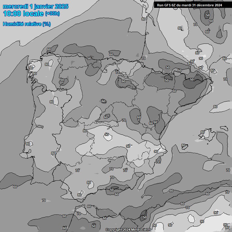 Modele GFS - Carte prvisions 