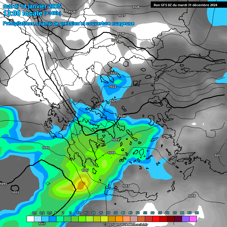 Modele GFS - Carte prvisions 