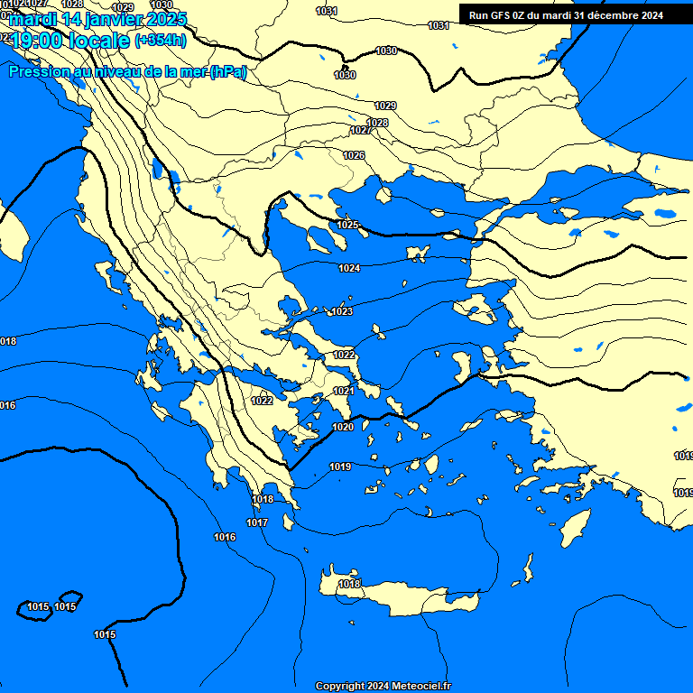 Modele GFS - Carte prvisions 