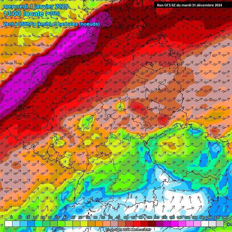 Modele GFS - Carte prvisions 