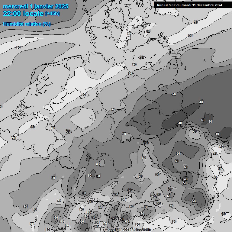 Modele GFS - Carte prvisions 