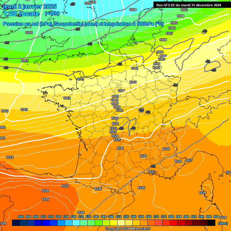 Modele GFS - Carte prvisions 