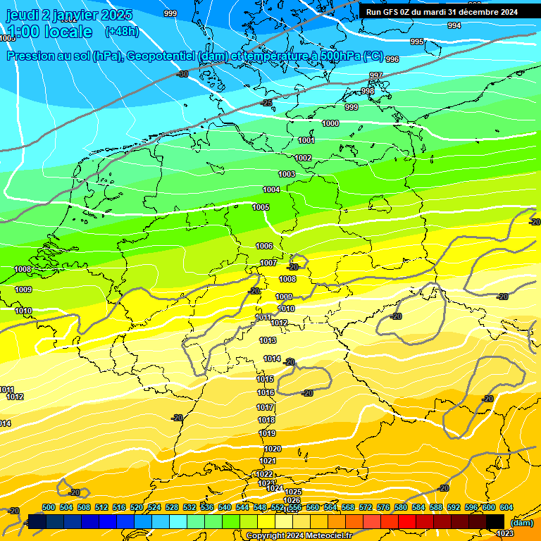 Modele GFS - Carte prvisions 