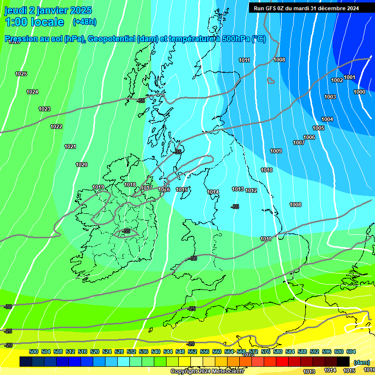 Modele GFS - Carte prvisions 