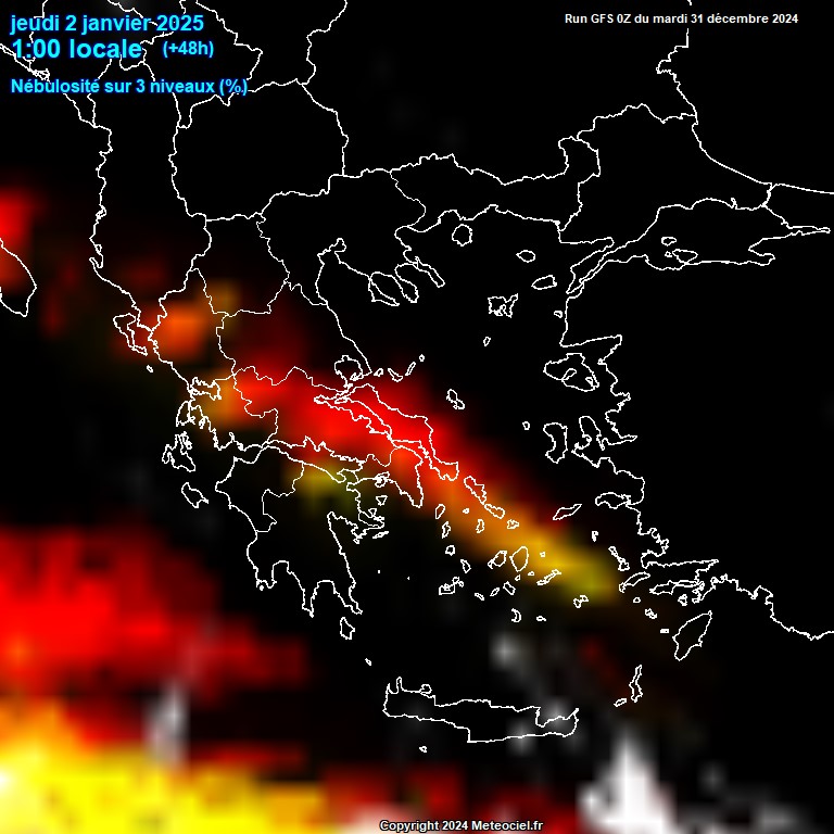 Modele GFS - Carte prvisions 