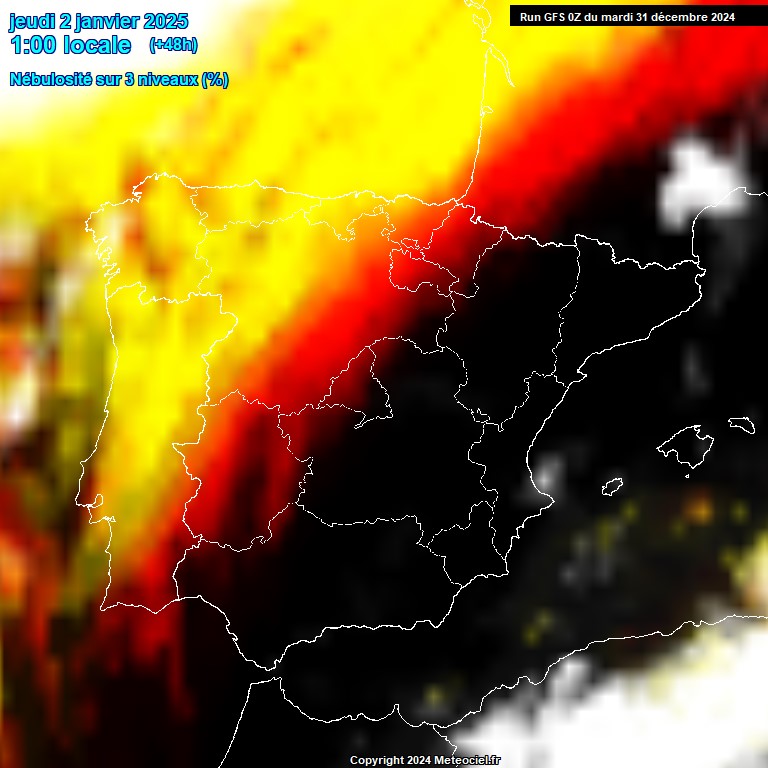 Modele GFS - Carte prvisions 