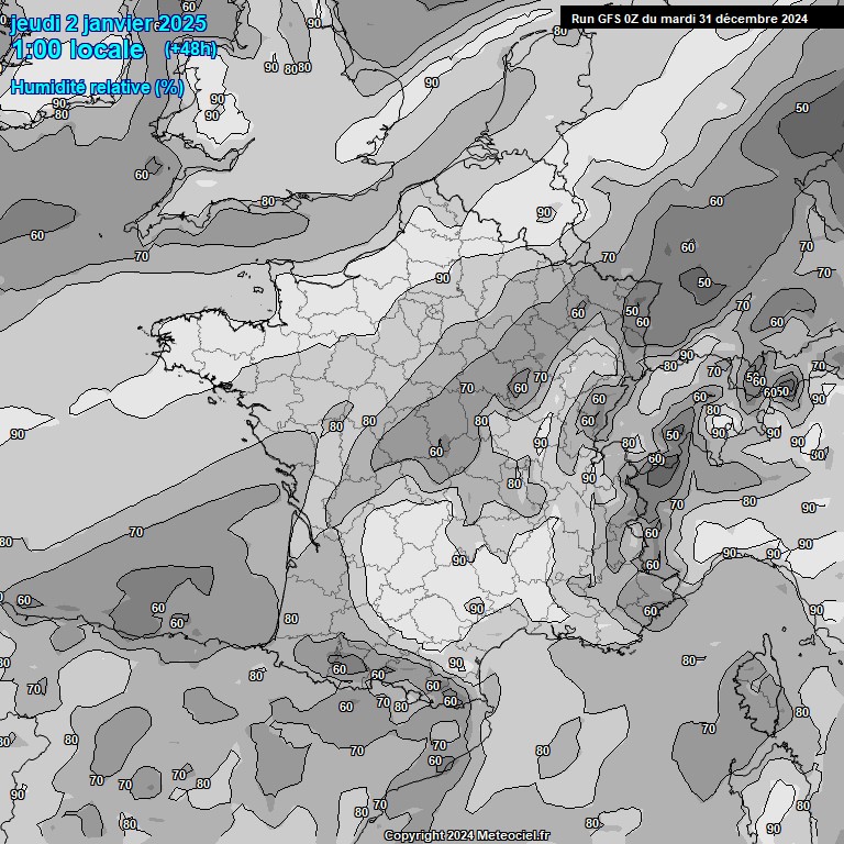 Modele GFS - Carte prvisions 