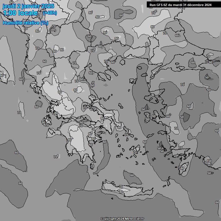 Modele GFS - Carte prvisions 