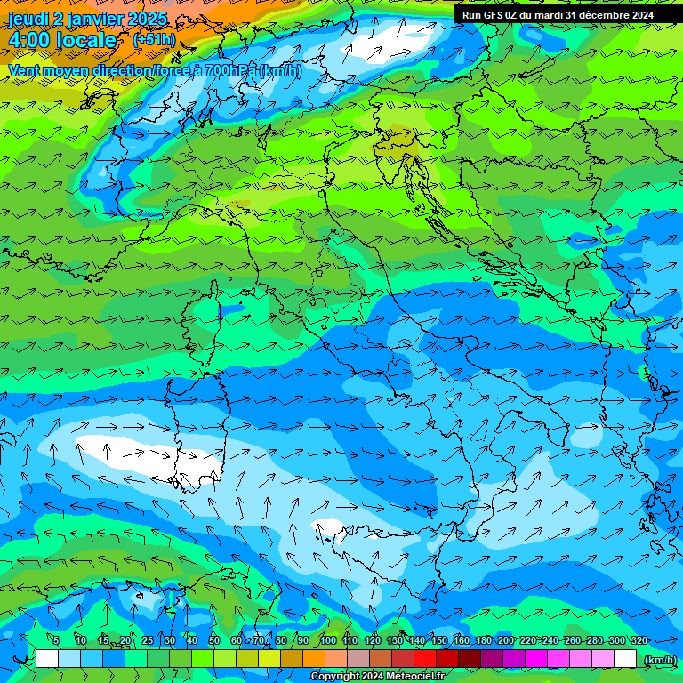 Modele GFS - Carte prvisions 