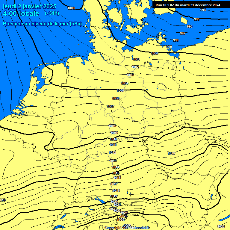 Modele GFS - Carte prvisions 