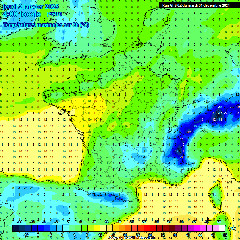 Modele GFS - Carte prvisions 