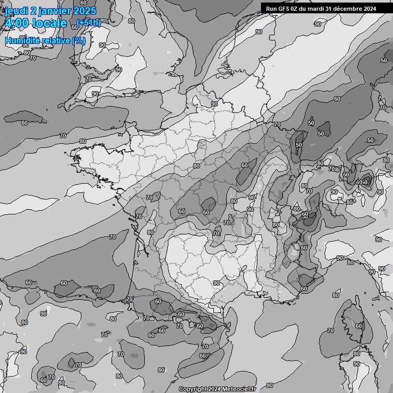 Modele GFS - Carte prvisions 