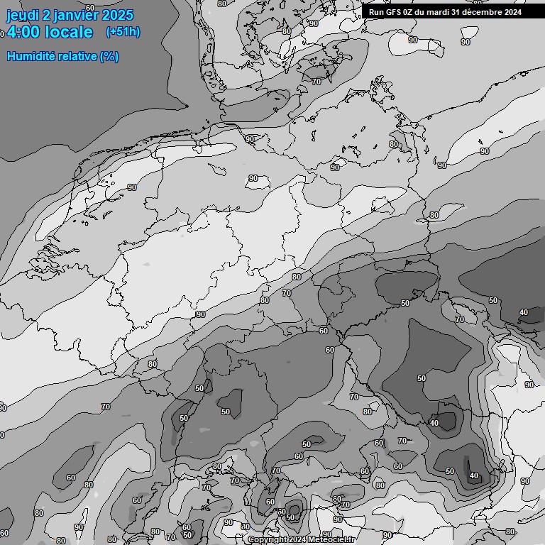 Modele GFS - Carte prvisions 