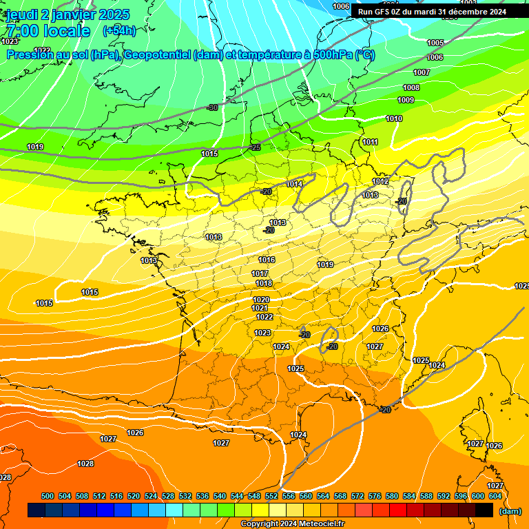 Modele GFS - Carte prvisions 