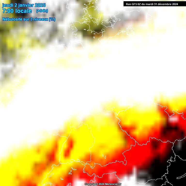 Modele GFS - Carte prvisions 