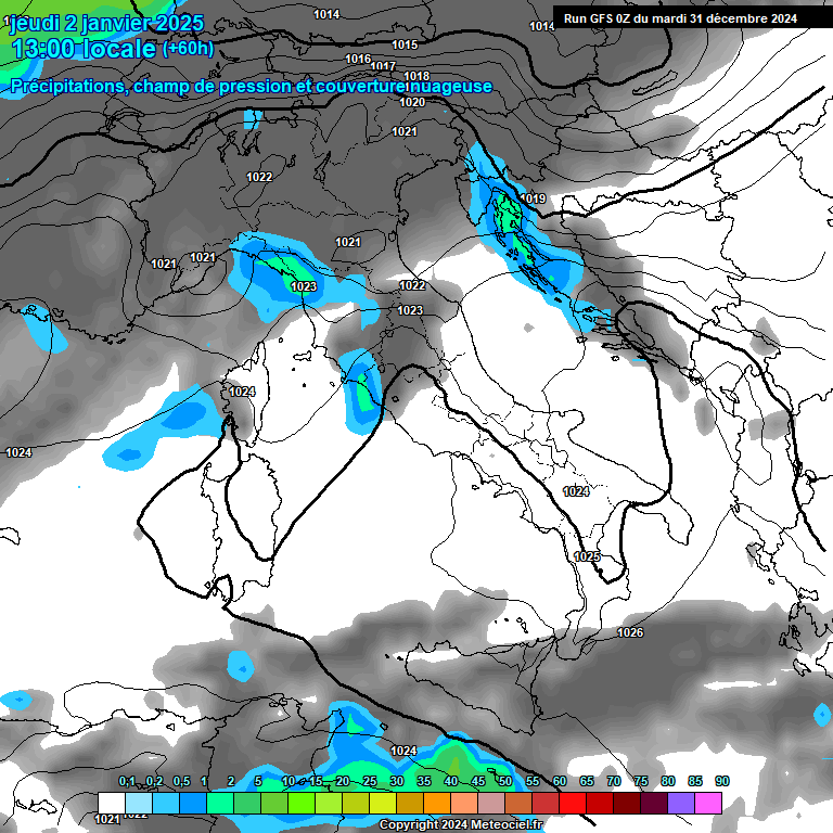 Modele GFS - Carte prvisions 