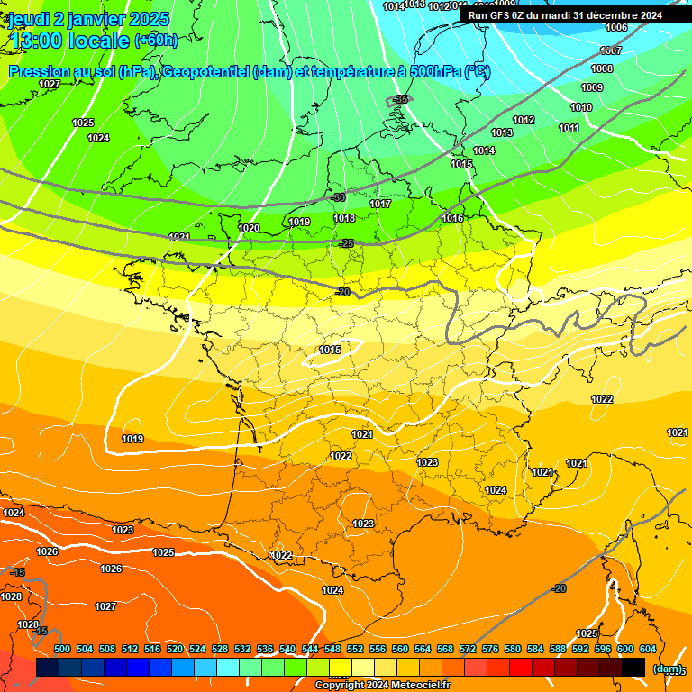 Modele GFS - Carte prvisions 