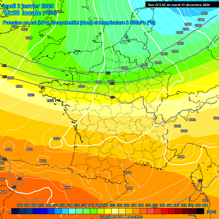 Modele GFS - Carte prvisions 