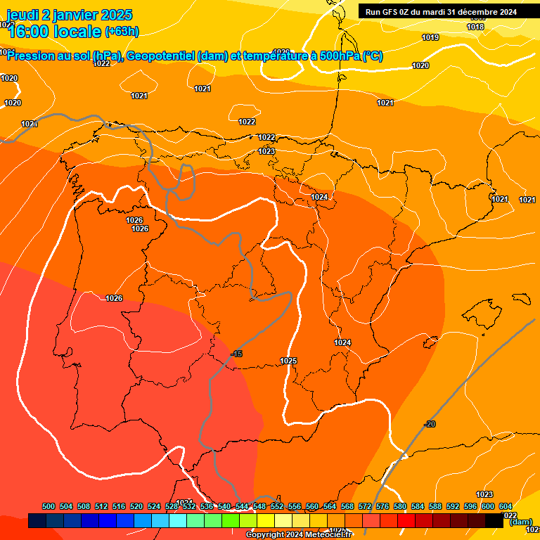 Modele GFS - Carte prvisions 