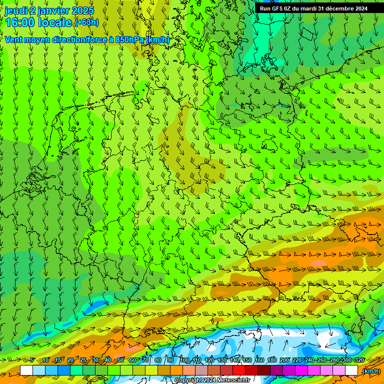 Modele GFS - Carte prvisions 