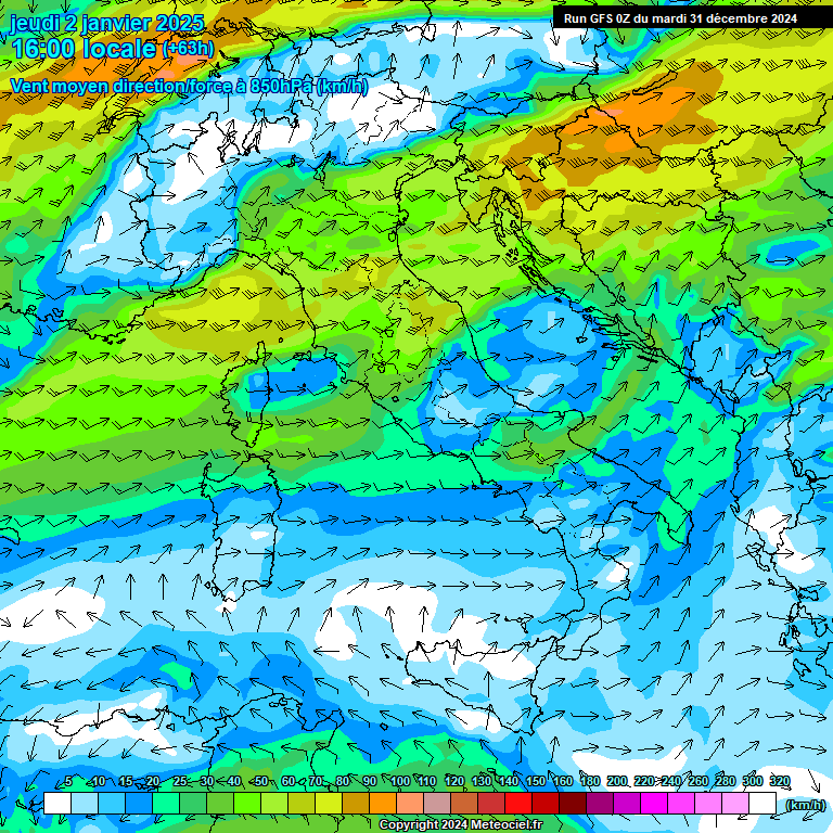 Modele GFS - Carte prvisions 