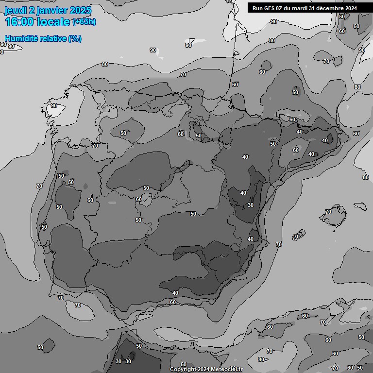 Modele GFS - Carte prvisions 