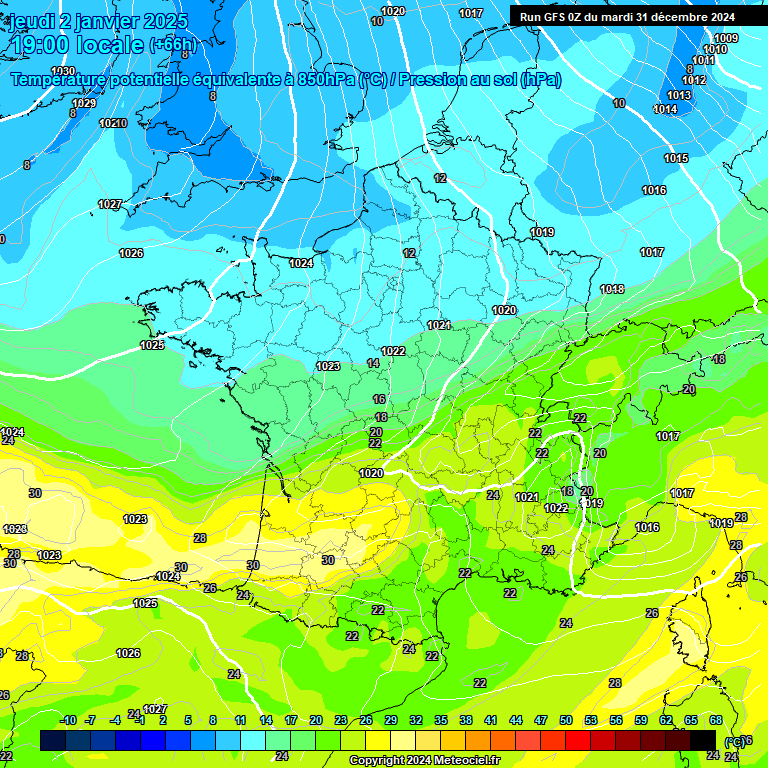 Modele GFS - Carte prvisions 