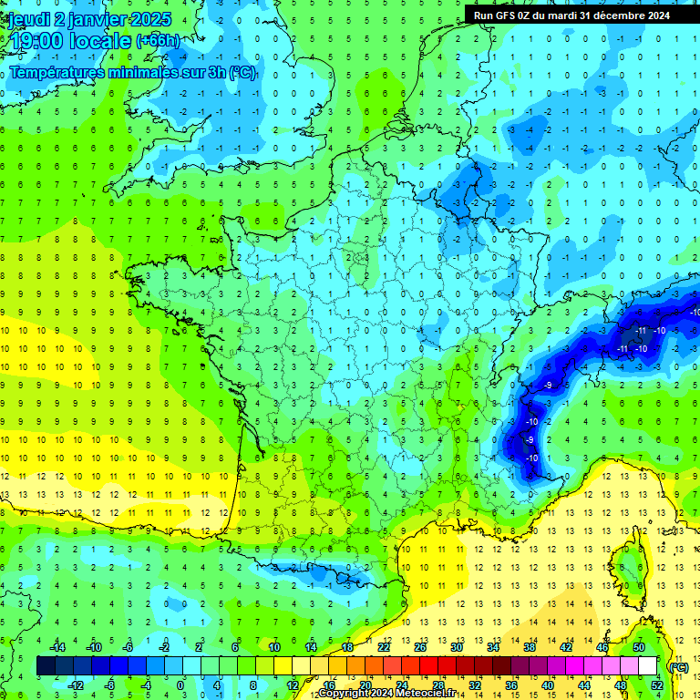 Modele GFS - Carte prvisions 