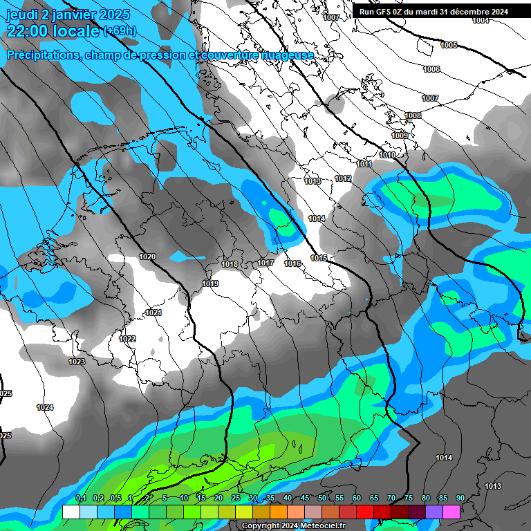 Modele GFS - Carte prvisions 