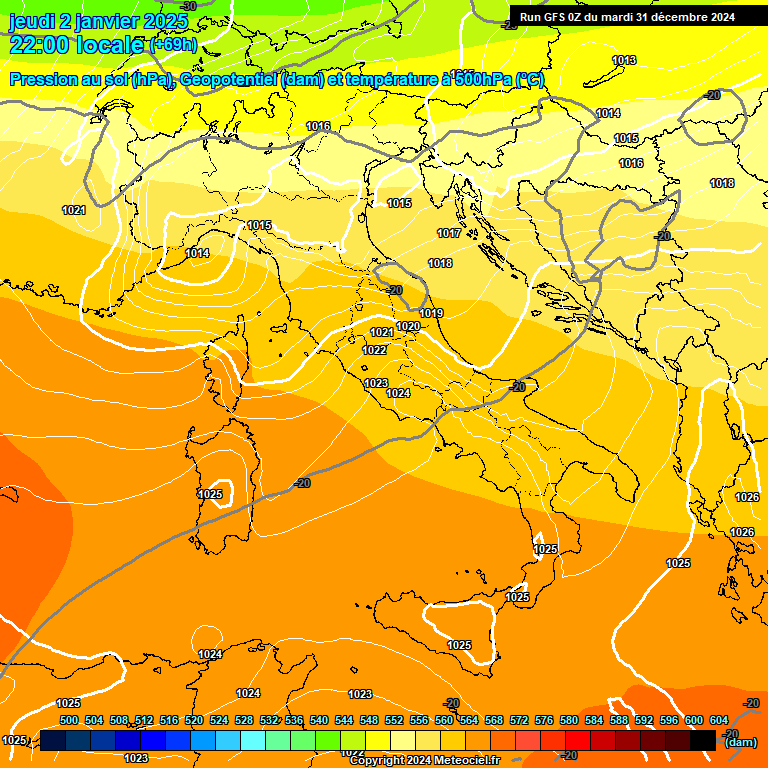 Modele GFS - Carte prvisions 