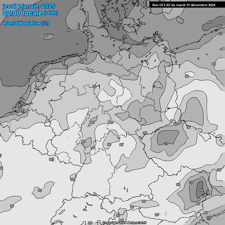 Modele GFS - Carte prvisions 