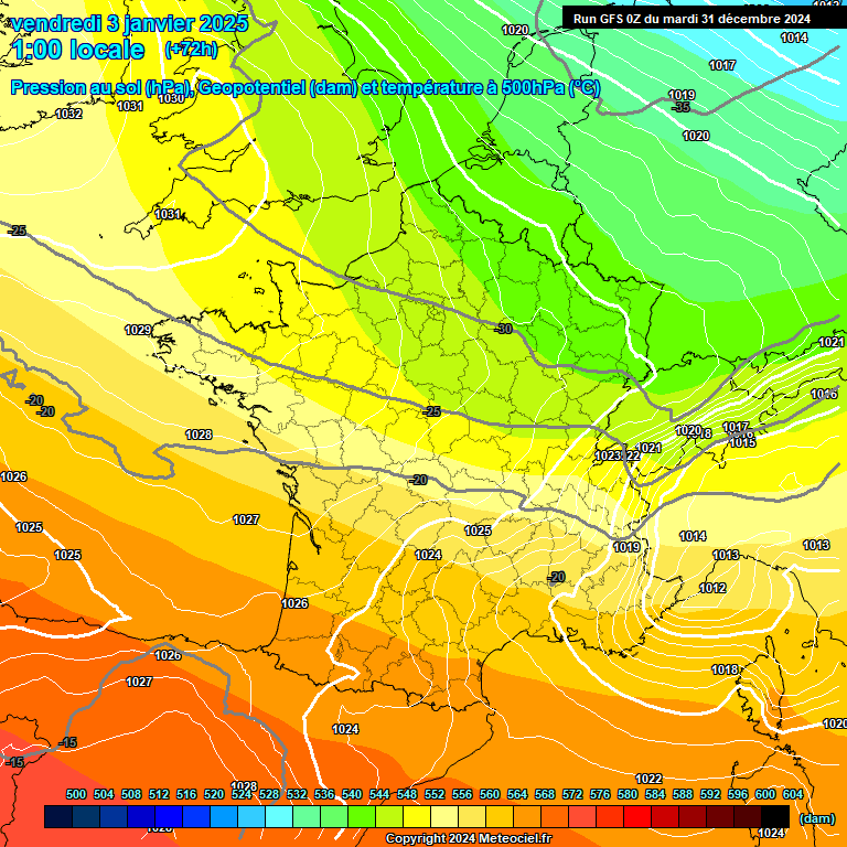 Modele GFS - Carte prvisions 