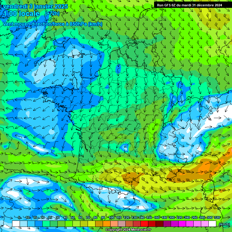 Modele GFS - Carte prvisions 