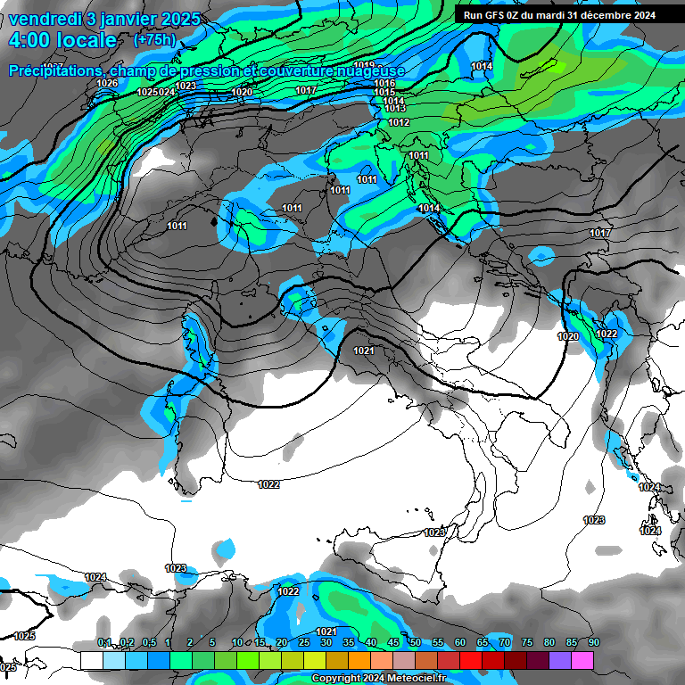 Modele GFS - Carte prvisions 