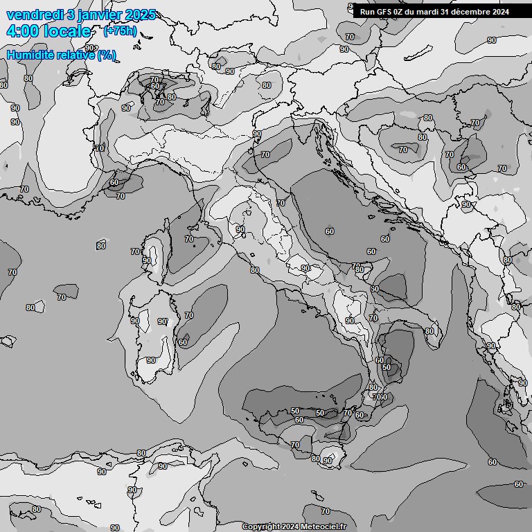 Modele GFS - Carte prvisions 