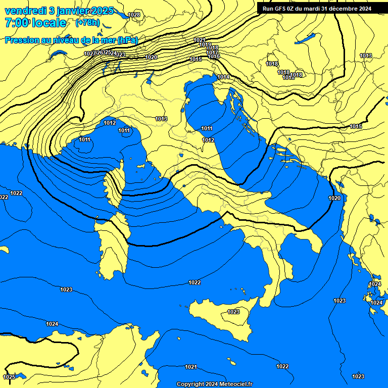 Modele GFS - Carte prvisions 